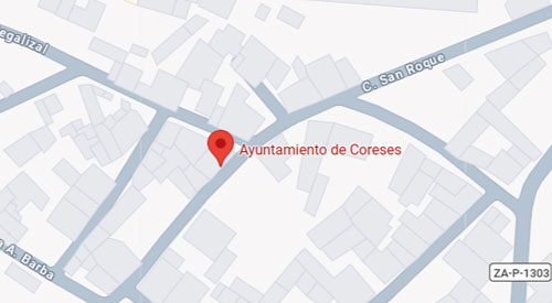 mapa Registro Civil y Juzgado de Paz de Coreses